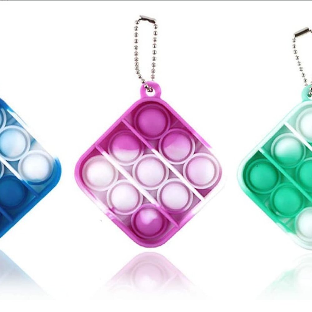 3 Pcs Simple Dimple Fidget Toy Mini Stress Relief Hand Toys Keychain Toy